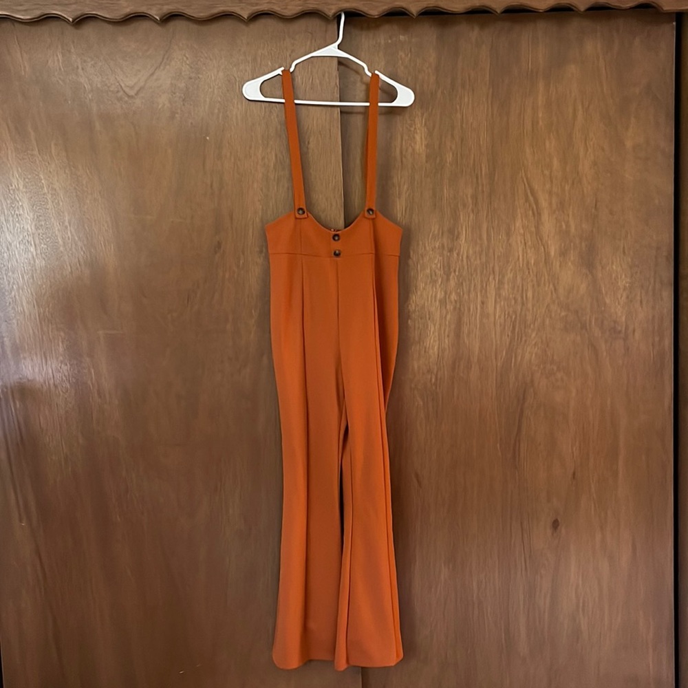 Burnt Orange Retro Flare Jumpsuit 🧡